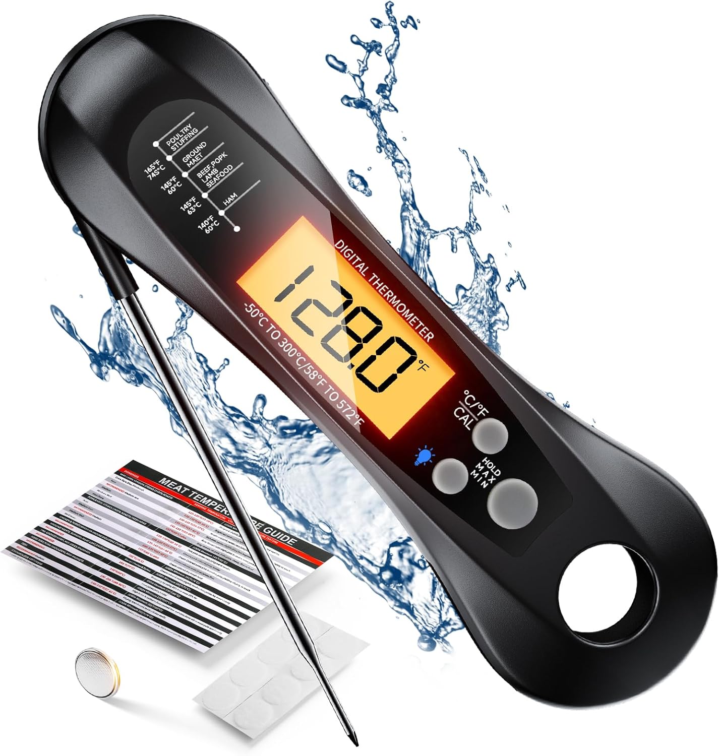 Home Cooking Help - Digital Meat Thermometer Waterproof IP67 with
