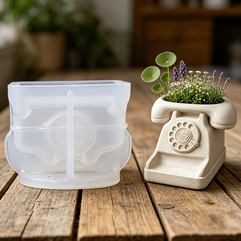 Tagine Clay Pot - 3D Vintage Rotary Telephone Succulent Pot