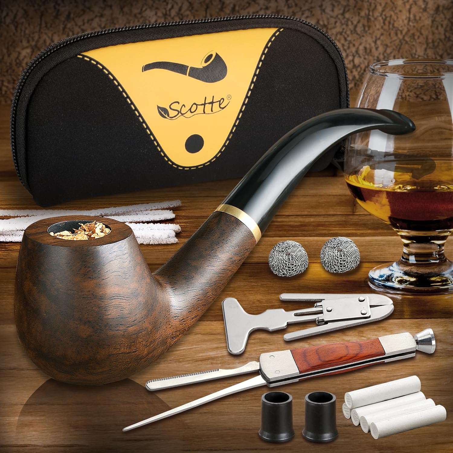Smoker Box Wood Chip - Tobacco Pipe Handmade Ebony Wood Root