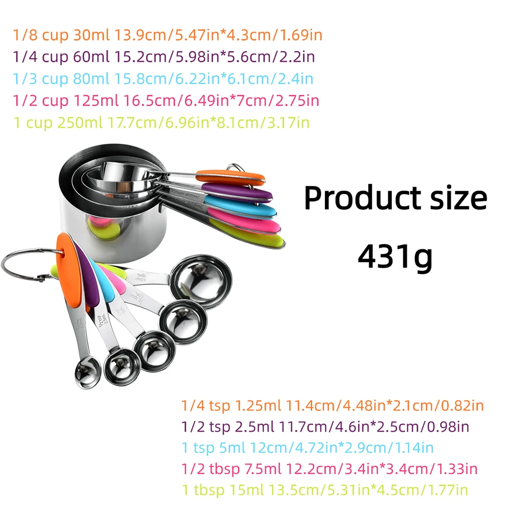5/10Pcs Stainless Steel Measur - Home Cooking Help review and price