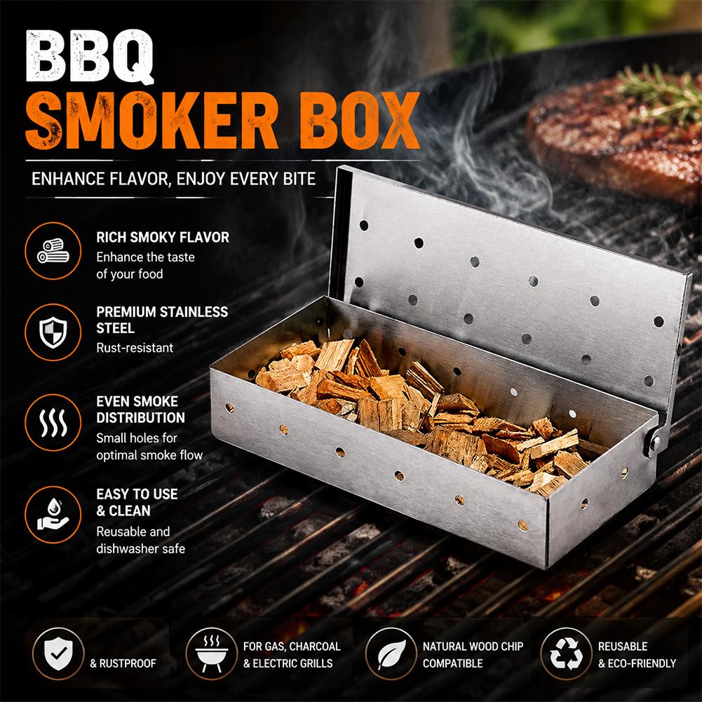 Stainless Steel BBQ Smoker Box - Smoker Box Wood Chip review and price