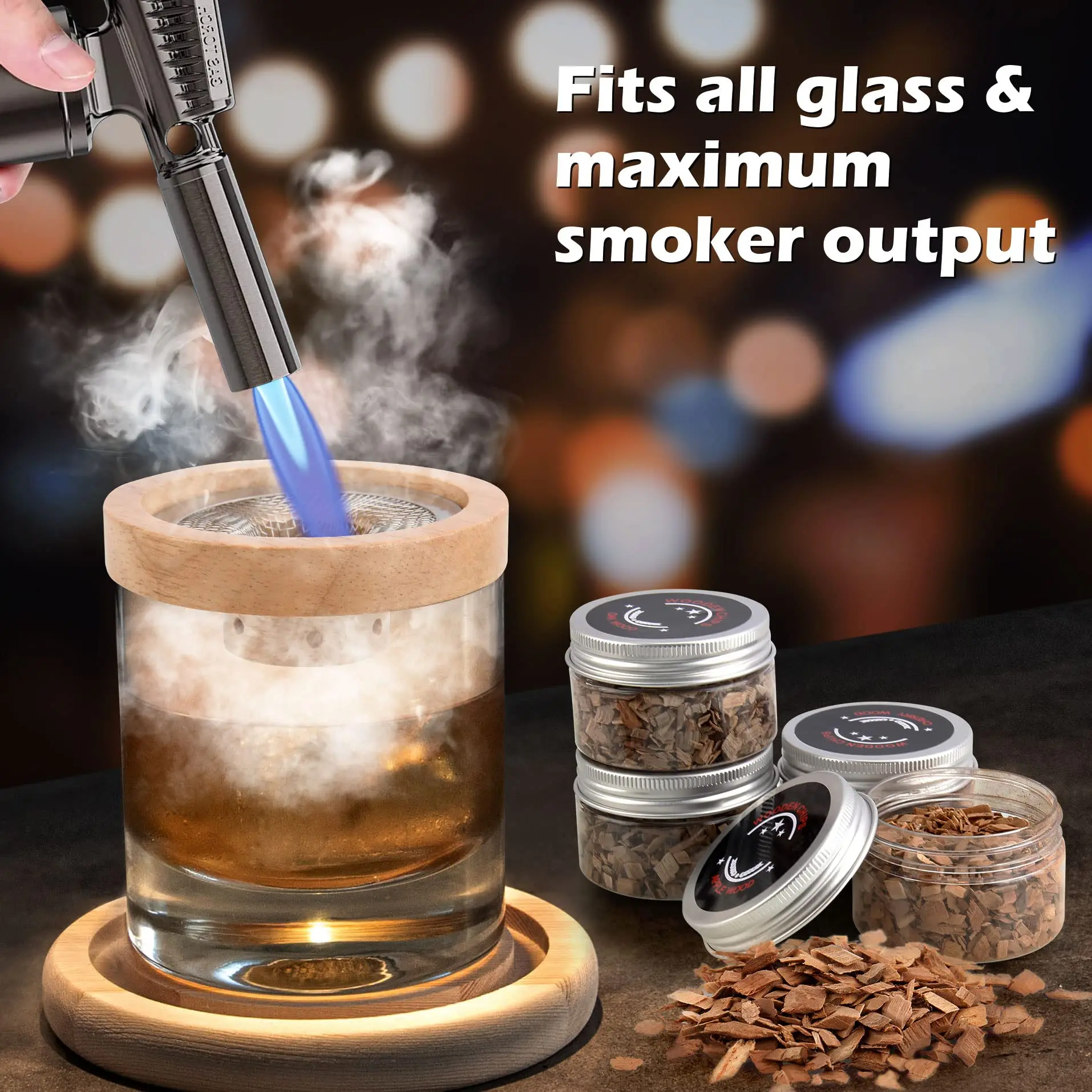 Cocktail Smoker Set Bar Wooden - Smoker Box Wood Chip review and price